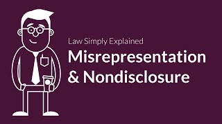 Misrepresentation and Nondisclosure  Contracts  Defenses amp Excuses [upl. by Notwal]