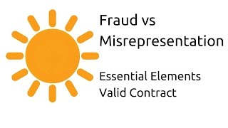 Fraud vs Misrepresentation  Other Essential Elements of a Valid Contract  CA CPT  CS amp CMA [upl. by Eiramlatsyrk]